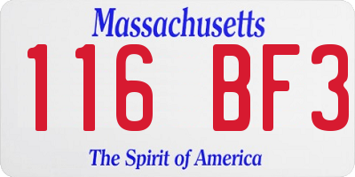 MA license plate 116BF3