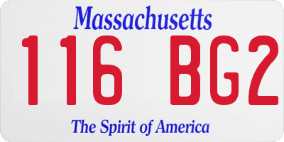 MA license plate 116BG2