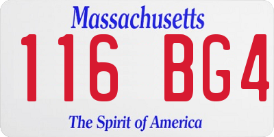 MA license plate 116BG4