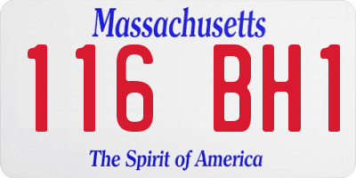 MA license plate 116BH1