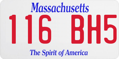 MA license plate 116BH5