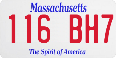 MA license plate 116BH7