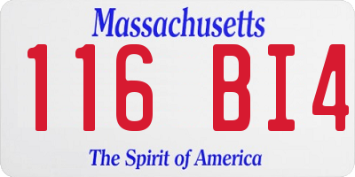 MA license plate 116BI4
