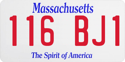 MA license plate 116BJ1