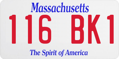 MA license plate 116BK1