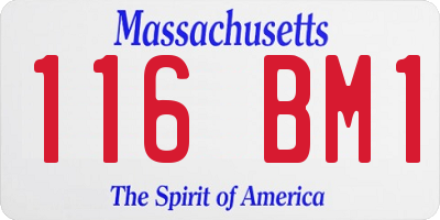 MA license plate 116BM1