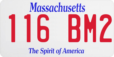 MA license plate 116BM2