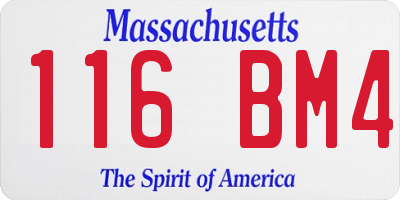 MA license plate 116BM4
