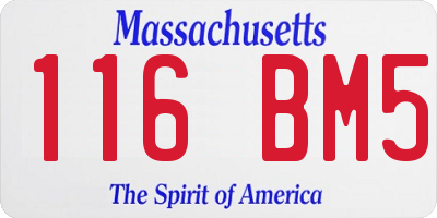 MA license plate 116BM5