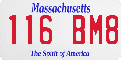 MA license plate 116BM8
