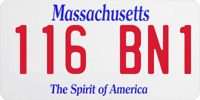 MA license plate 116BN1