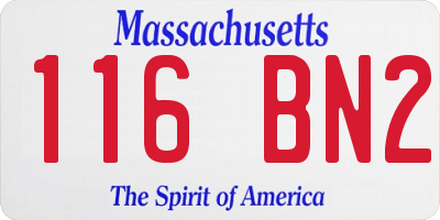 MA license plate 116BN2