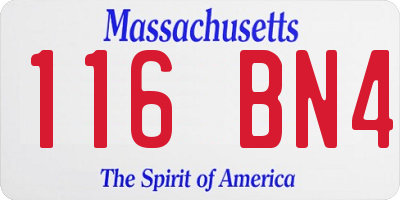 MA license plate 116BN4