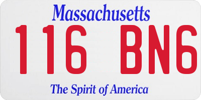 MA license plate 116BN6