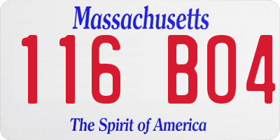 MA license plate 116BO4