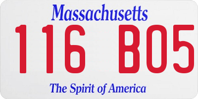 MA license plate 116BO5