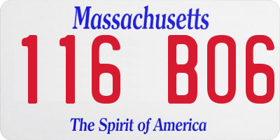 MA license plate 116BO6