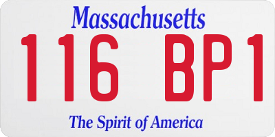MA license plate 116BP1