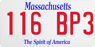 MA license plate 116BP3