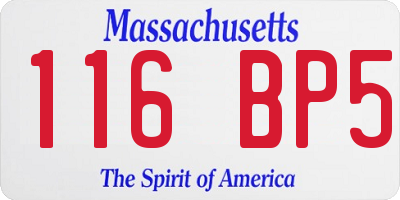 MA license plate 116BP5