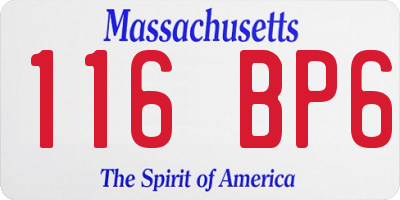 MA license plate 116BP6