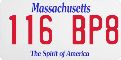MA license plate 116BP8