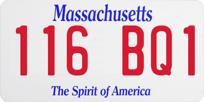 MA license plate 116BQ1