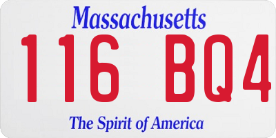 MA license plate 116BQ4