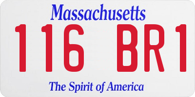 MA license plate 116BR1