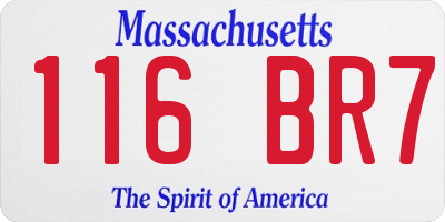 MA license plate 116BR7