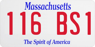MA license plate 116BS1