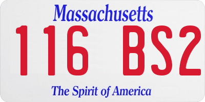 MA license plate 116BS2