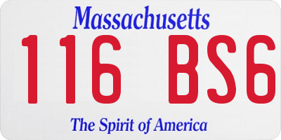 MA license plate 116BS6