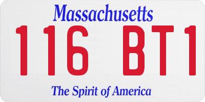 MA license plate 116BT1