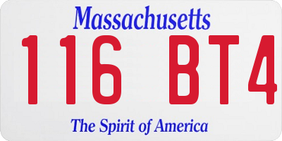 MA license plate 116BT4