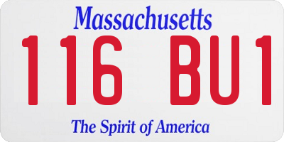 MA license plate 116BU1