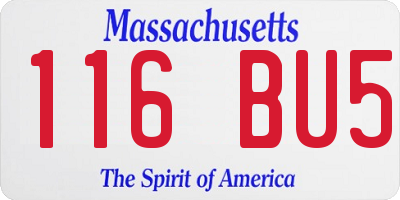 MA license plate 116BU5