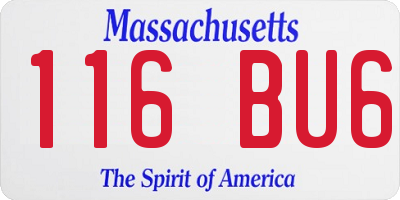 MA license plate 116BU6