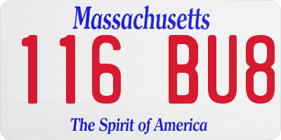 MA license plate 116BU8