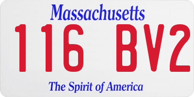 MA license plate 116BV2