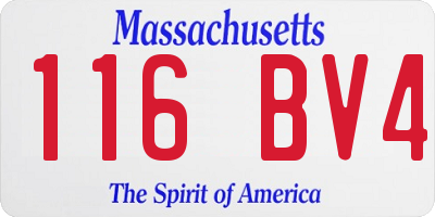 MA license plate 116BV4
