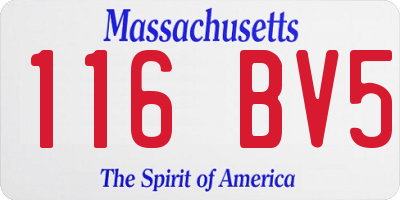 MA license plate 116BV5