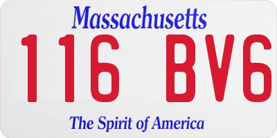 MA license plate 116BV6