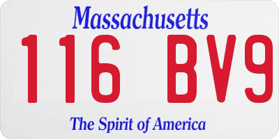 MA license plate 116BV9