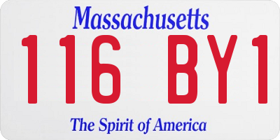 MA license plate 116BY1