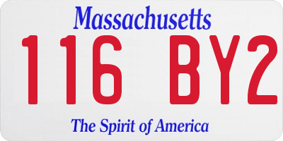 MA license plate 116BY2