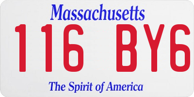MA license plate 116BY6