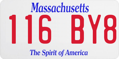 MA license plate 116BY8