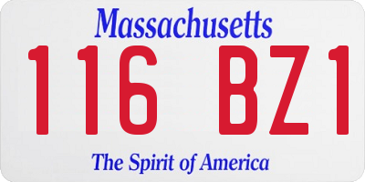 MA license plate 116BZ1