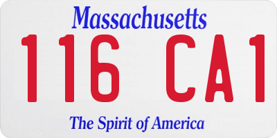 MA license plate 116CA1